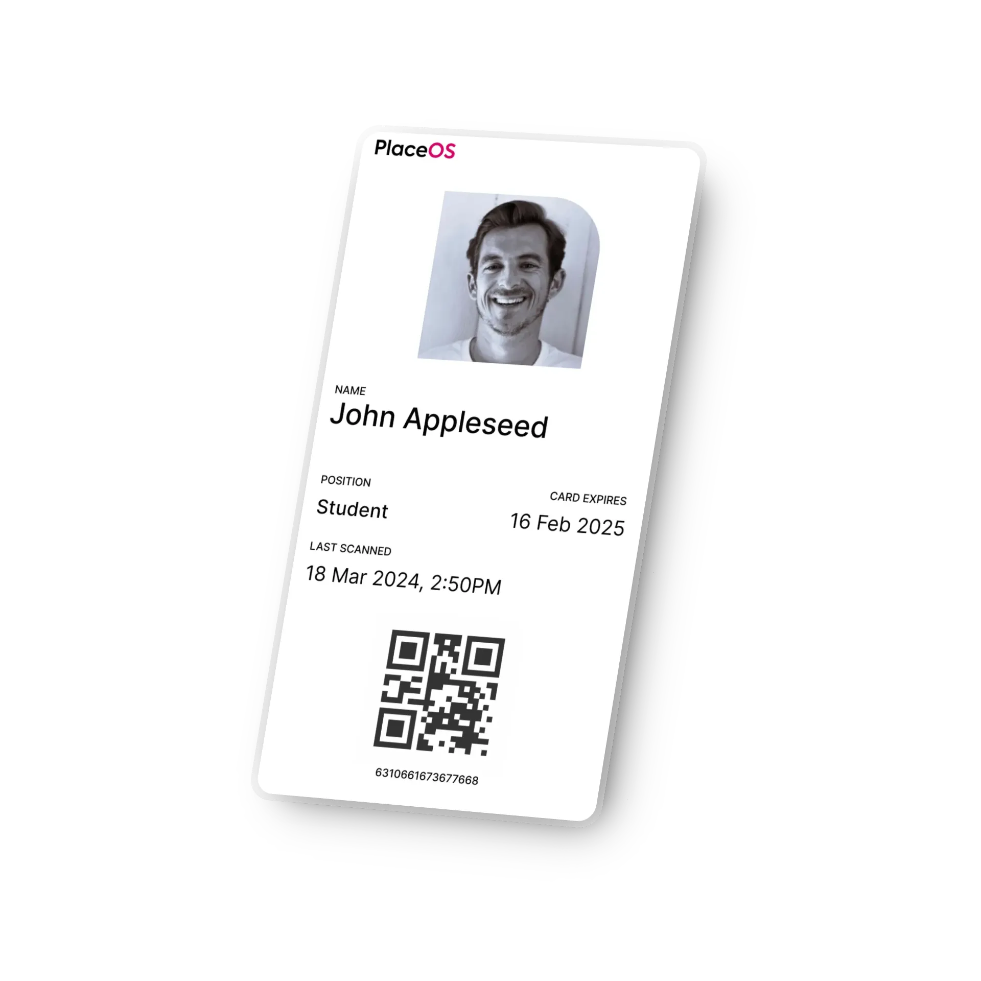 placeos smart campus student id mock up