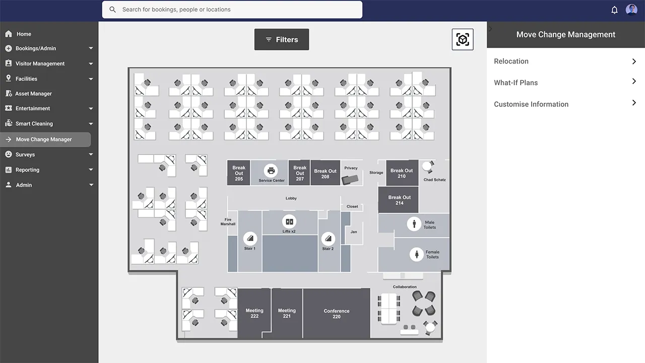 placeos move management map