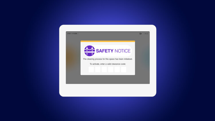 safety notification for cleaning process on tablet