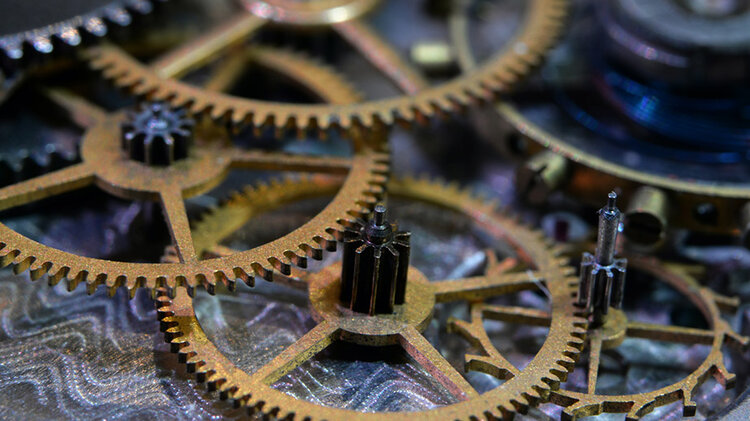 close up shot of gears