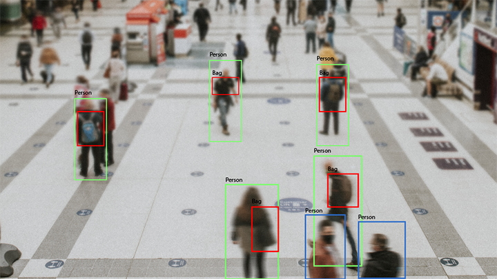 Computer vision example with outline markers