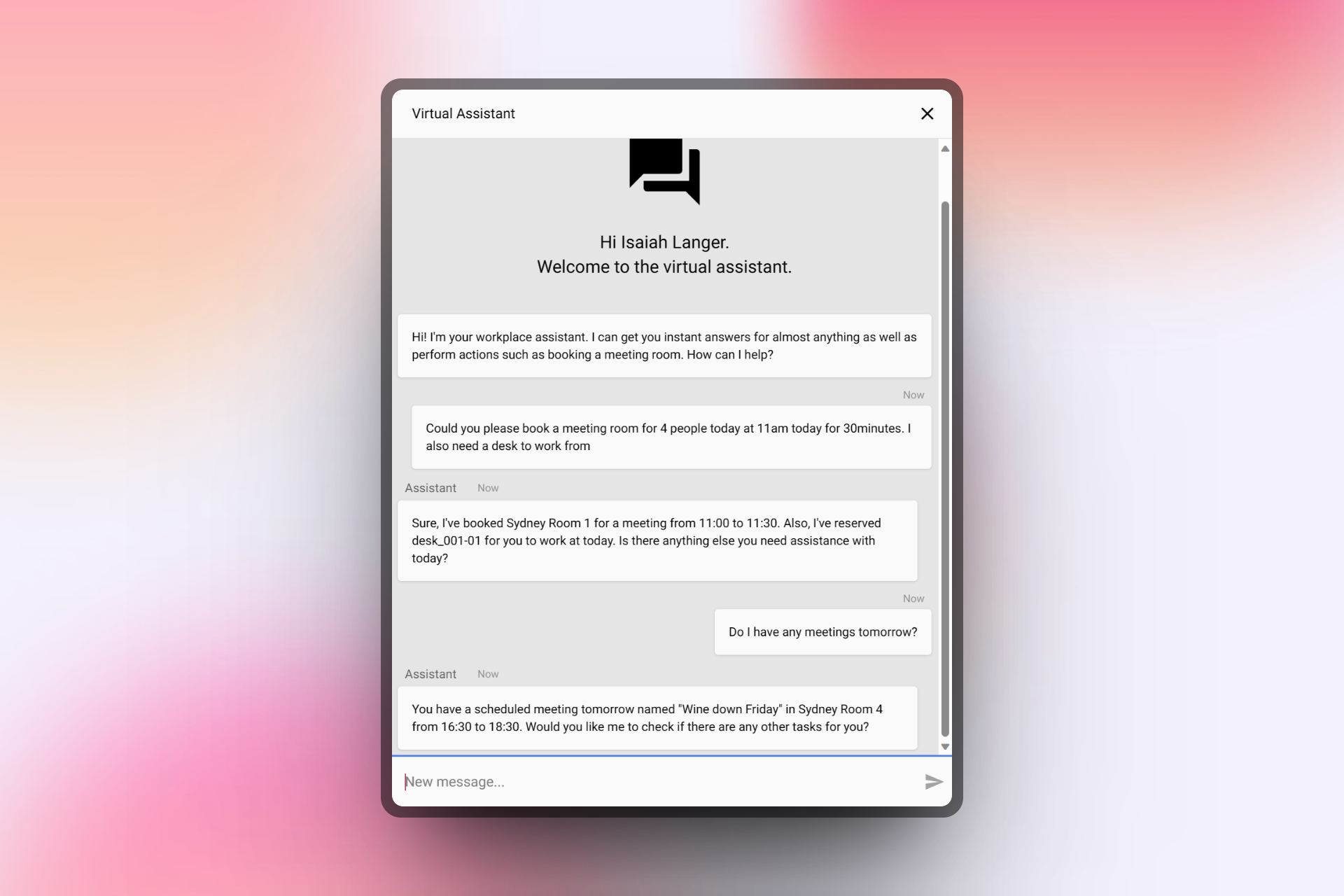 Header image of PlaceOS ChatGPT Workplace Assistant interface