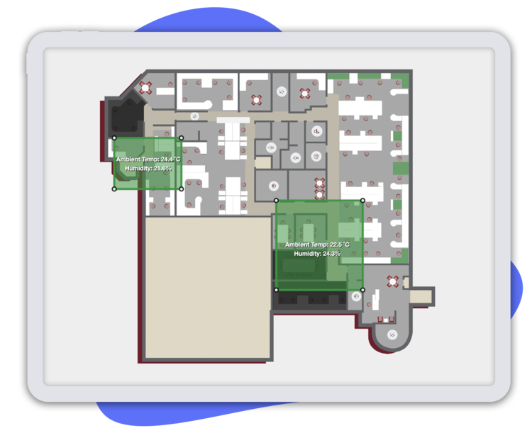 highlighting areas on a workplace map