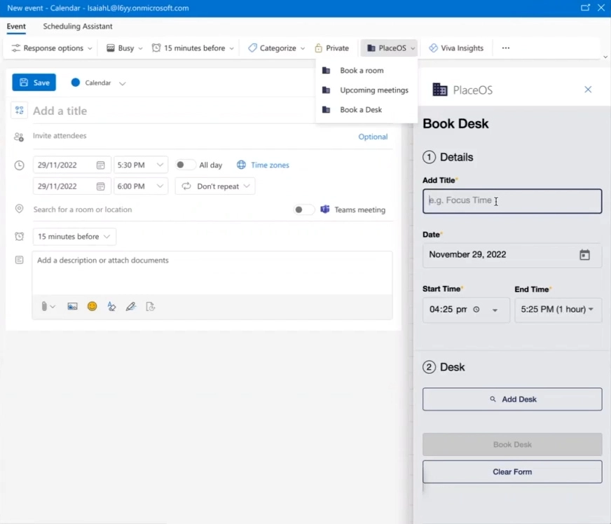PlaceOS Desk Booking Plugin