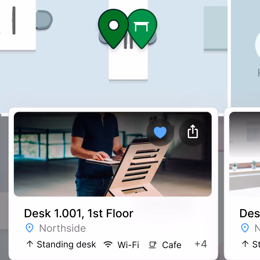 WorkMate Desk Booking Pinned Location