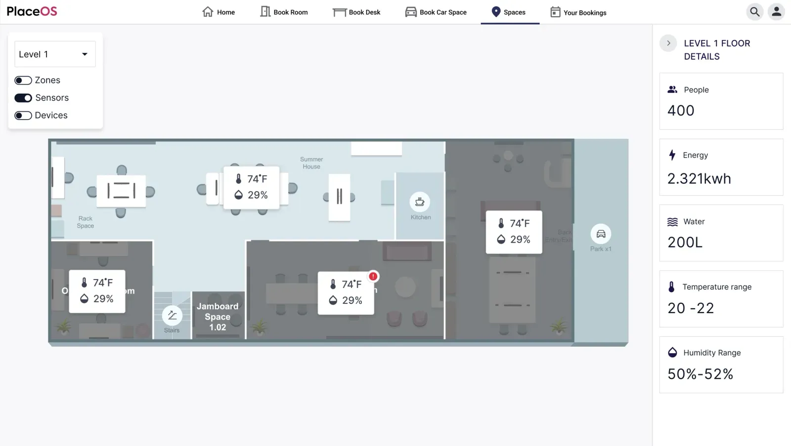 WorkMate Facility Monitoring Interface