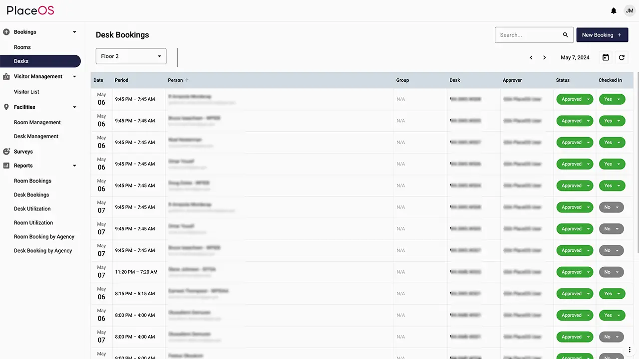 Desk Approval Interface