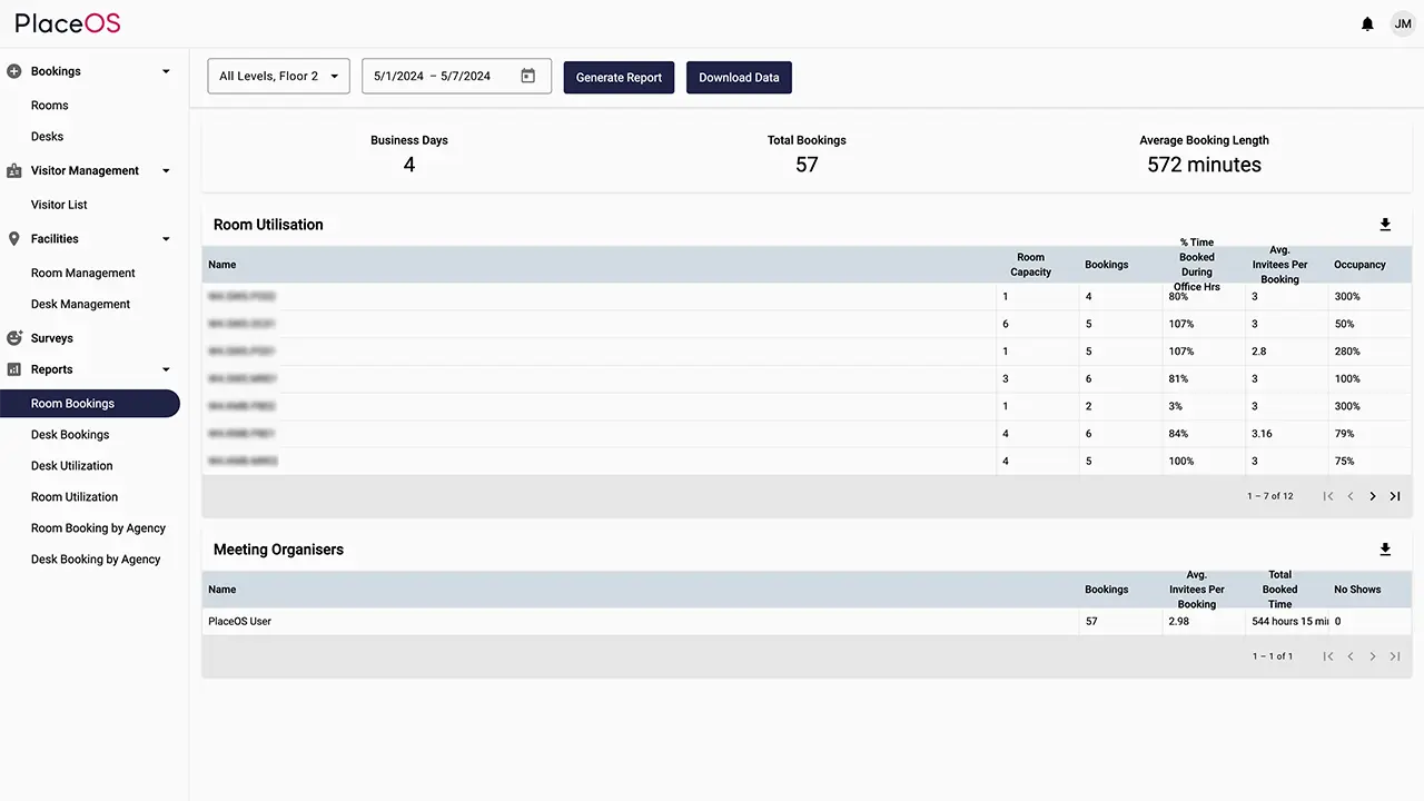 Room Booking Data Interface