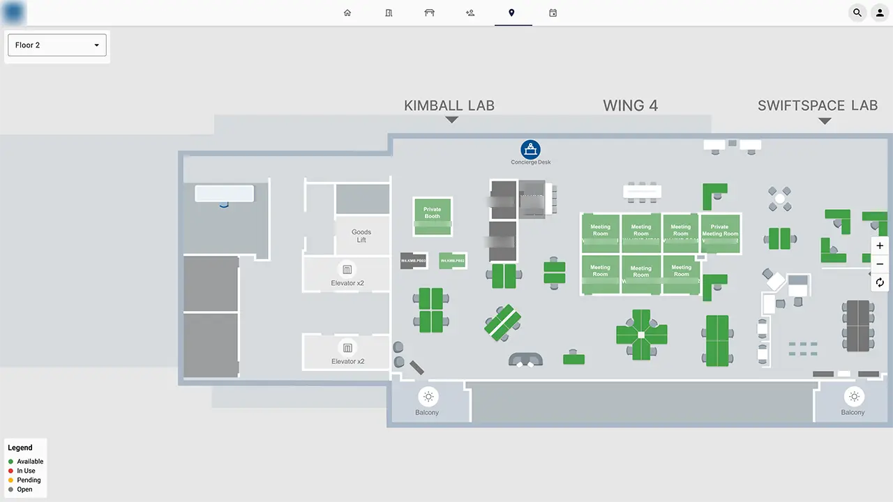 Space Booking Map Interface