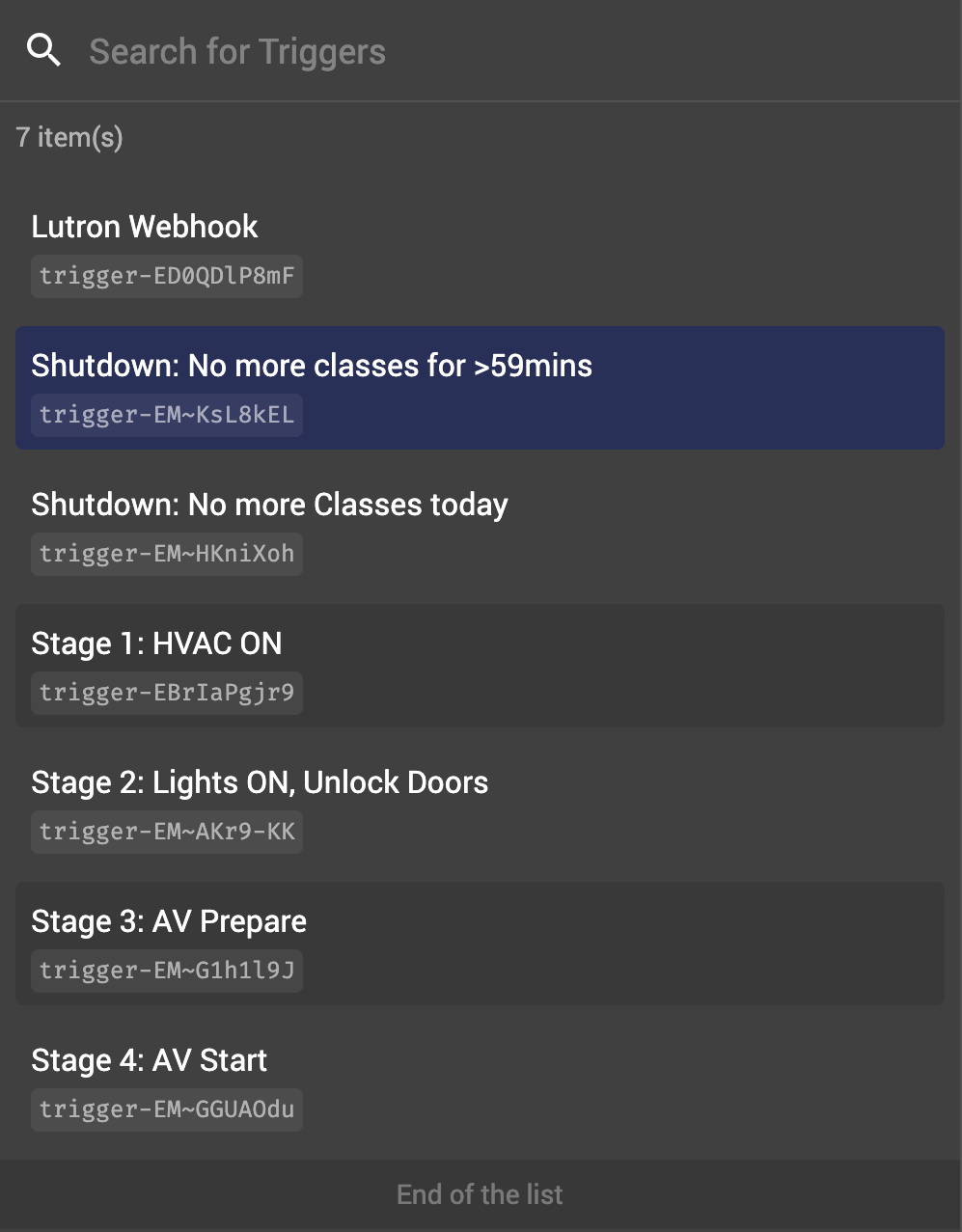 Canadian University Workflow Automation - List of Triggers and Conditions